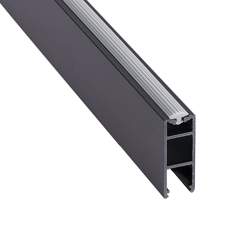 Фото Duslar Штанга прямоугольная POLA с подсветкой без светодиодной ленты для одежды, длина 3000 мм, антрацит