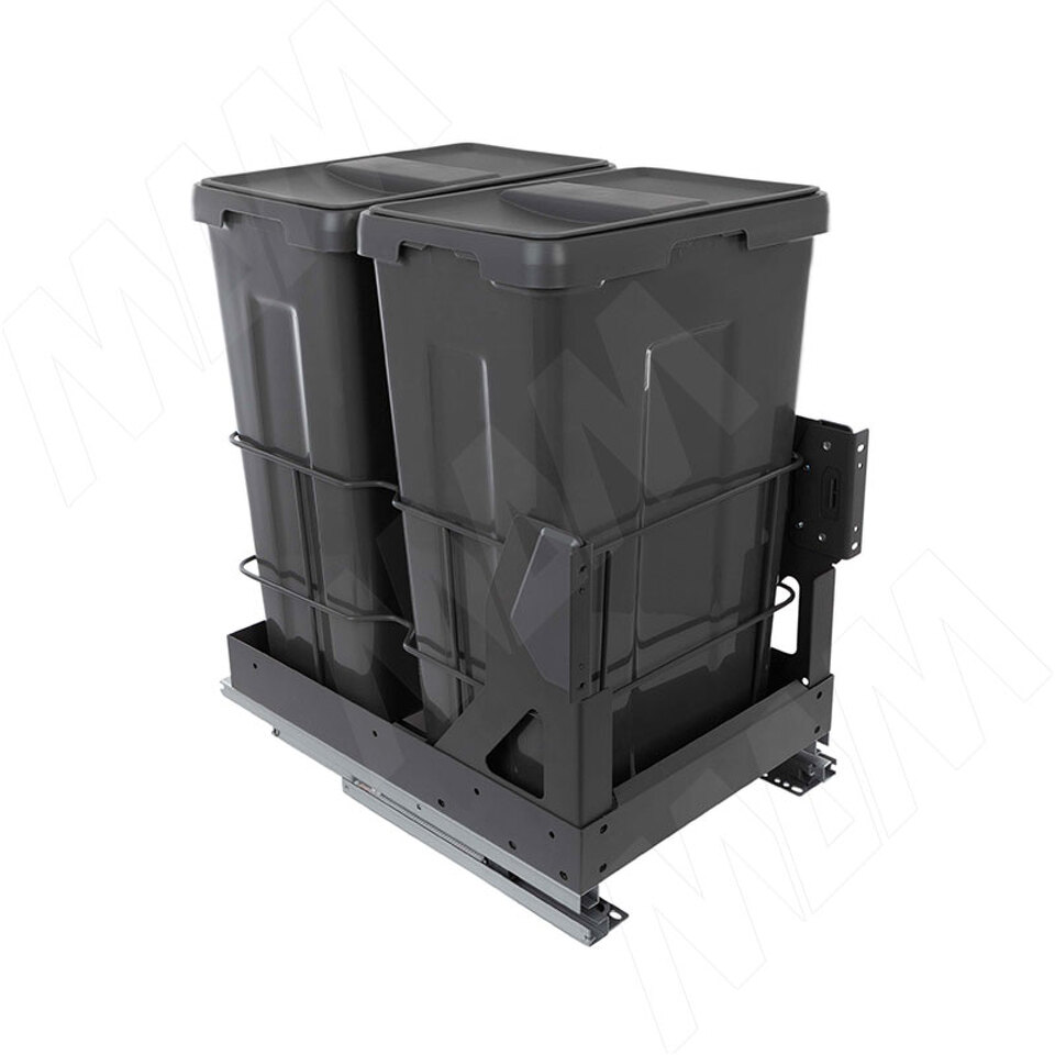 Фото PULSE MOVEBOX F40 Система сортировки и хранения, платформа, 2 емкости (2x21), креп. фасада, полн.выдв., плавн.закр., графит (WRB402-42DGHFS)