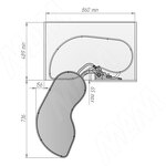 Превью картинка Vibo FLY MOON 3.0 GALAXY BC, механизм угловой пов., 2 полки, эллипт. прут., противоск. покр., с доводчиком, белый+хром, левый (FLY3STM245SXM2POR120ASBC) #5