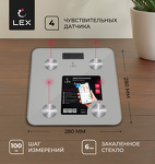 Превью картинка Lex LXBS 9013 напольные умные весы до 180кг, серые #2