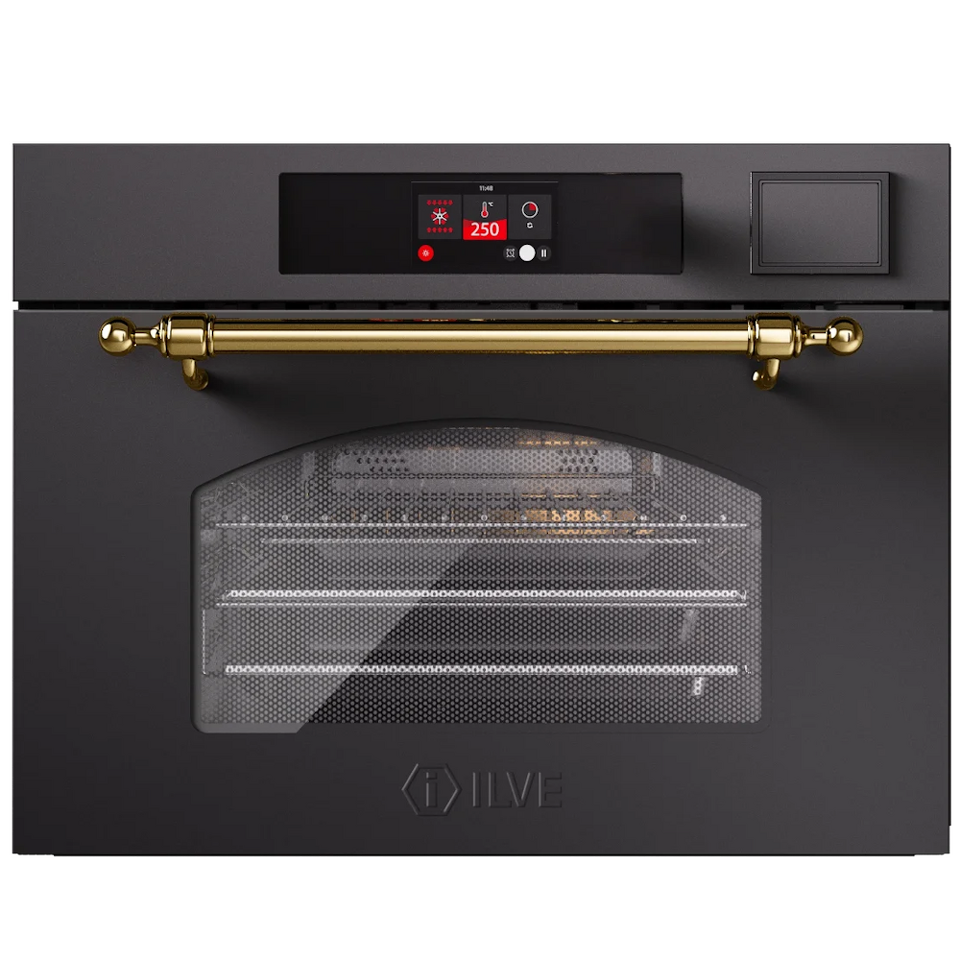 Фото Электрический духовой шкаф ILVE 645NHSW1/MGG матовый графит (фурн. латунь)