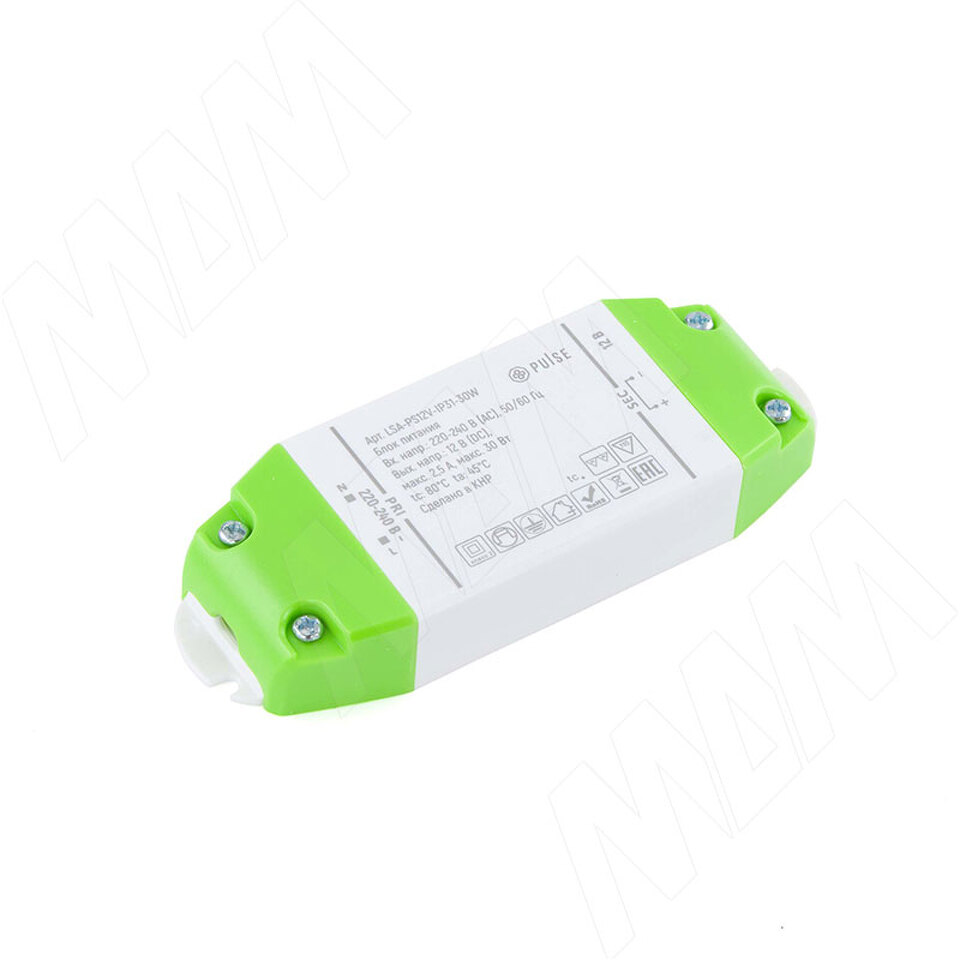 Фото PULSE Блок питания AC-230/DC-12V, IP20, 30W (LSA-PS12V-IP31-30W)