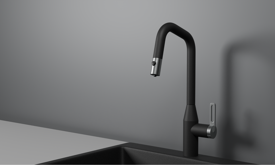 Фото Смеситель для кухни GRANULA 8171, ШВАРЦ