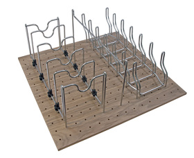 Картинка Деревянный органайзер WOODLINE для кастрюль, крышек и сковородок, фасад 600 мм, 477x474х210 мм, орех