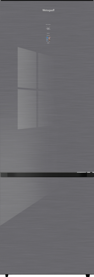Фото Холодильник с нижней морозилкой Weissgauff WRK 2070 D Premium Inverter Total Nofrost Grey Glass