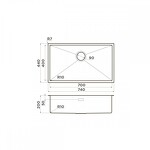 Превью картинка Металлическая мойка Omoikiri Taki 74-U/IF-GM нерж. сталь/вороненая сталь #2