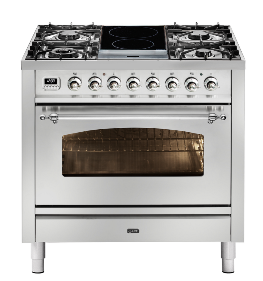 Фото Центр варочный ILVE P09IDNE3/SSC нержавеющая сталь (фурн. хром)