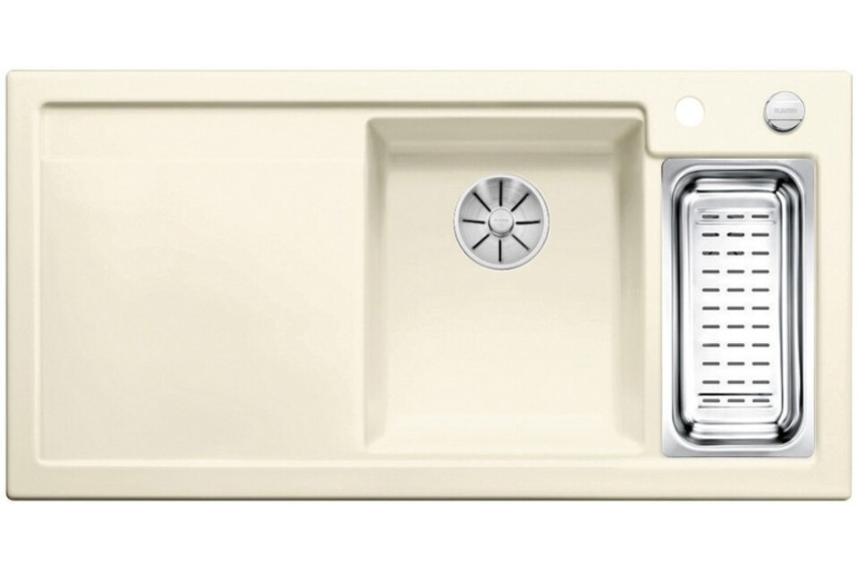 Фото Гранитная мойка Blanсo AXON II 6 S (чаша справа) керамика PuraPlus глянцевый магнолия  с кл.-авт. InFino