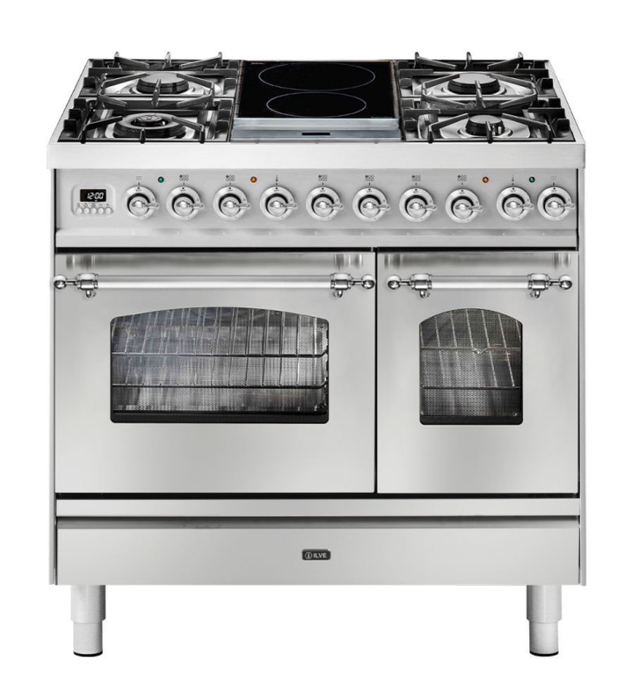 Фото Центр варочный ILVE PD09IDNE3/SSC нержавеющая сталь (фурн. хром)