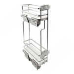 Превью картинка Vibo GALAXY Двухуровневая корзина в верхн. яр. 150 мм (бутылочница), боковым креплением лев., направляющие Nova Pro (EPQGMSL152SXPRPOMBAS) #1