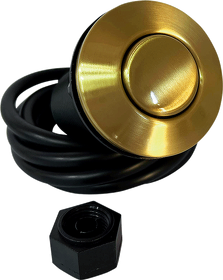 Картинка BoneCrusher ВСТРАИВАЕМАЯ МЕХАНИЧЕСКАЯ КНОПКА ПНЕВМОВЫКЛЮЧАТЕЛЯ В КОМПЛЕКТЕ С ГИБКИМ ПЛАСТИКОВЫМ ШЛАНГОМ (ДЛЯ ИЗМЕЛЬЧИТЕЛЯ ПИЩЕВЫХ ОТХОДОВ)МАТОВОЕ ЗОЛОТО