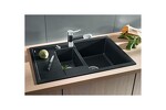 Превью картинка Гранитная мойка Blanсo METRA 6S Compact SILGRANIT PuraDur черный с клапаном-автоматом #3