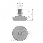 Превью картинка PULSE Ножка мебельная на подвижном шарнире, М10x15, хром (LEV M10 X 15) #2