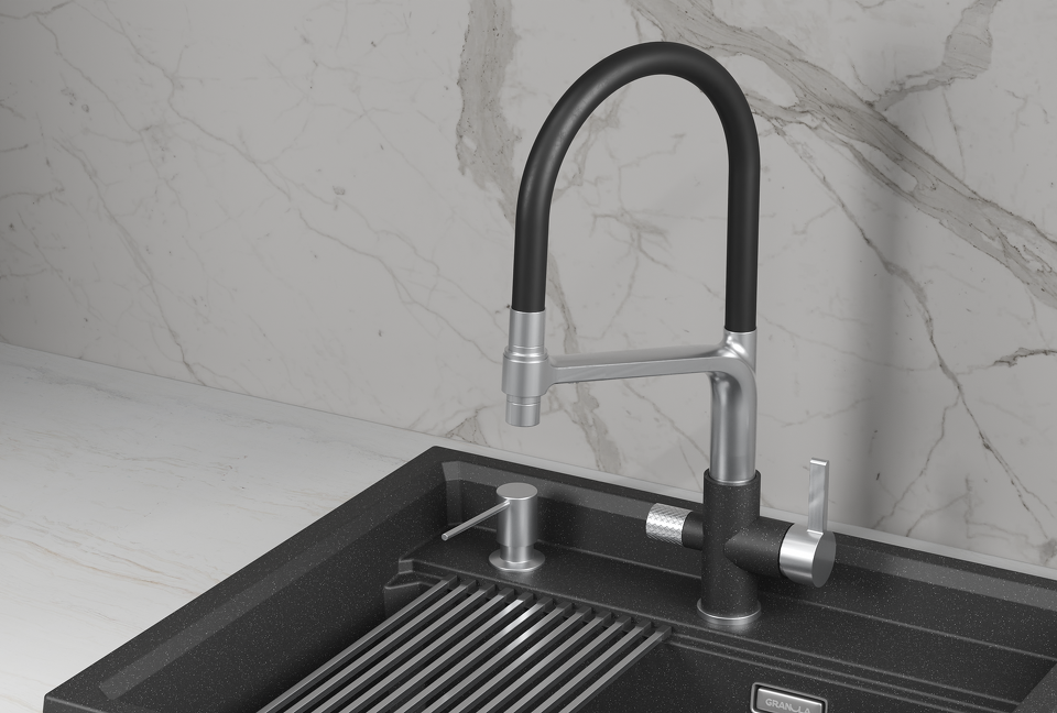 Фото Смеситель для кухни GRANULA 5083, ЧЁРНЫЙ