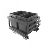Превью картинка Vibo KOMBI 2.0 MINI M45W Система сортировки и хранения, 2 емкости (16л+16л), креп. фасада, полн.выдв., плавн.закр. направл. Nova Pro (MKOMBI2GME452SCGM) #1