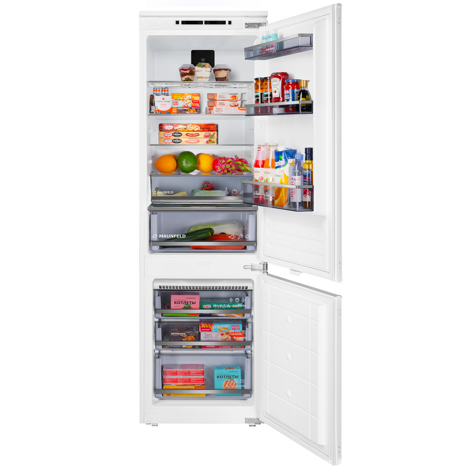 Фото Встраиваемый холодильник с морозильной камерой Maunfeld MBF177NFFWGR Inverter 