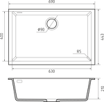 Превью картинка Rivelato STRIA 6963 1-чаш 690*443 Nero profondo #2