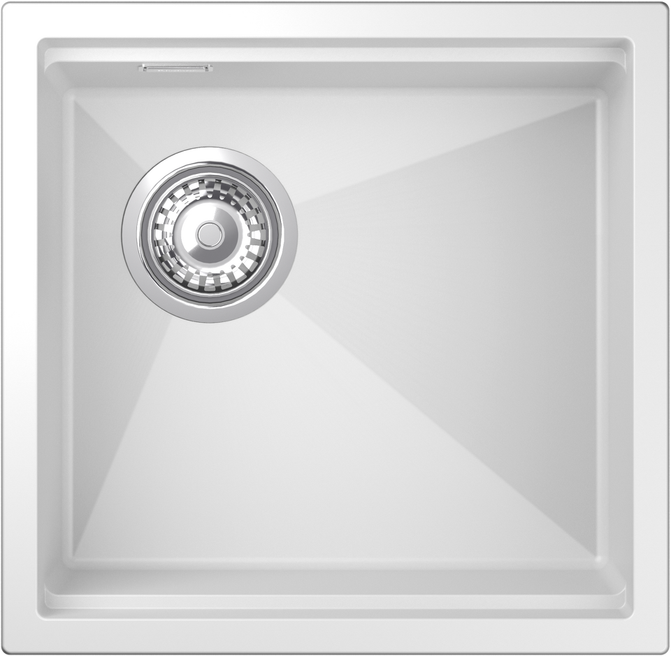 Фото Гранитная мойка Rivelato LINO 454-L 1-чаш 450*440 Белый 101