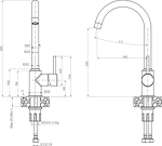 Превью картинка Смеситель для кухни GranFest 3650 Серый #2