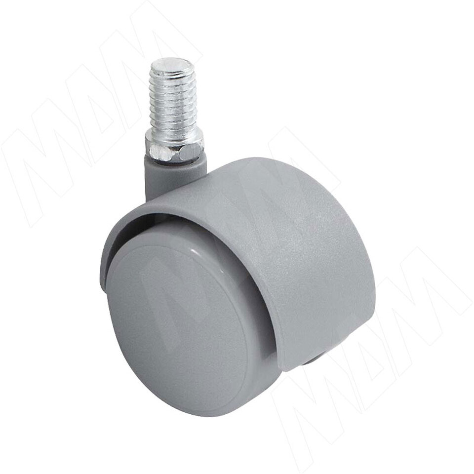 Фото PULSE Опора двухколесная с винтом M8, D40 мм, без стопора, серая (OK-40/2/K/GR),  Мебельное колесо