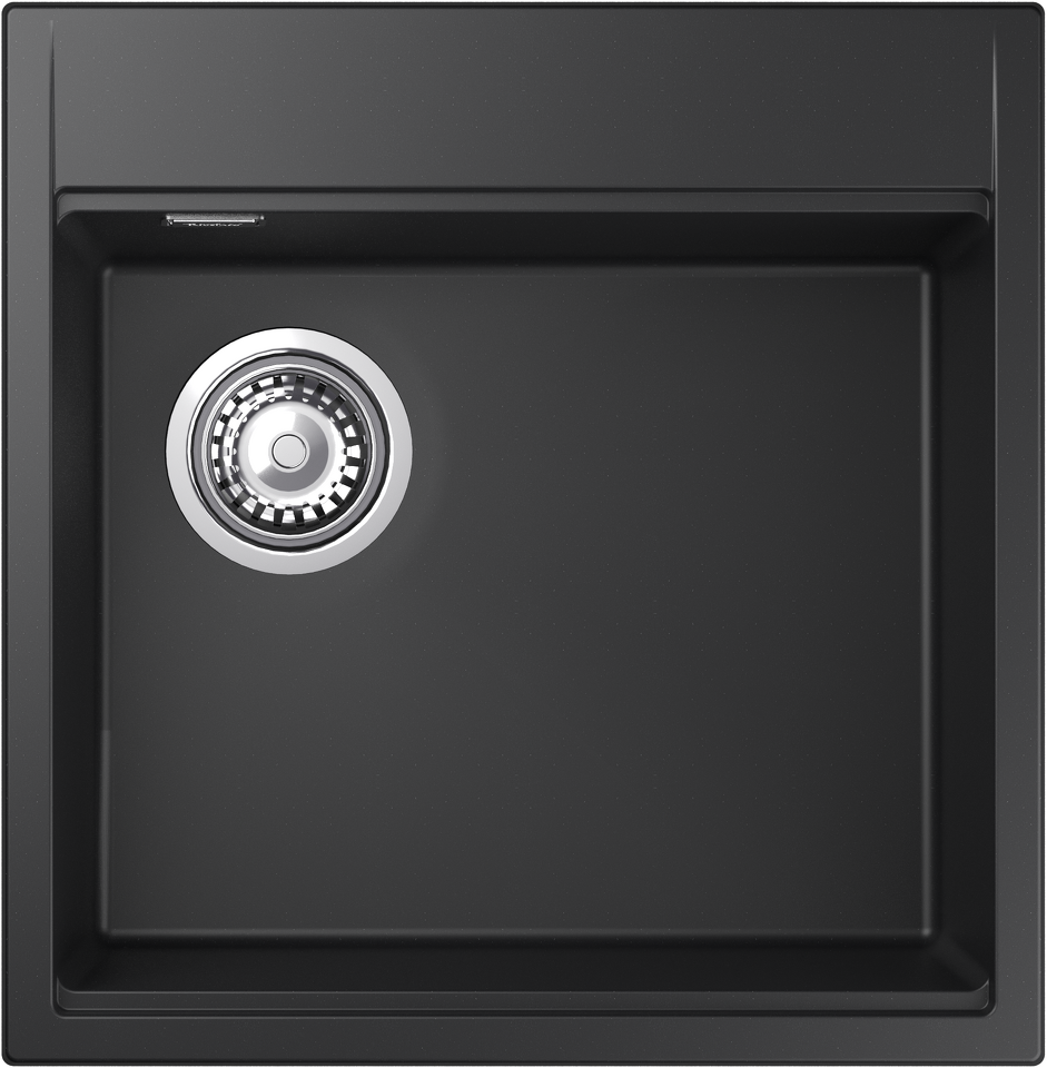 Фото Гранитная мойка Rivelato TESORO 505-L 1-чаш 500*510 Черный 502
