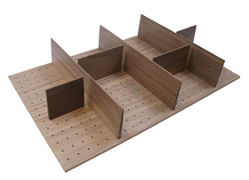 Картинка Деревянный органайзер WOODLINE для сыпучих продуктов, ширина фасада 900 мм, 782x472х140 мм, орех