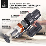 Превью картинка Пылесос Lex LXVCS 7071 пылесос беспроводной, вертикальный, сухой уборки ( оранжевый) #3