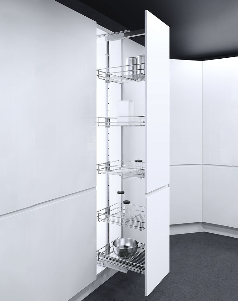 Фото Vauth-Sagel Система TAL LARDER-CLASSIC, выдвижной фасад 300 мм, высота 950-1200 мм, хром