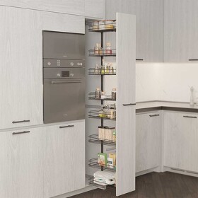 Картинка Duslar Система TALL WALL с 8 корзинами 229 мм, высота 1850 мм, выдвижной фасад от 300 мм, антрацит