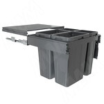 Превью картинка PULSE PROBOX LT F60 Система сортировки и хранения, 4 емкости (2x9+2x21), креп. фасада, полн.выдв., плавн.закр., цвет графит (BRD604-60HDG) #2