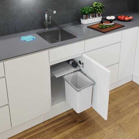 Картинка Vauth-Sagel Мусорное ведро ENVI SINGLE 7 л, распашной фасад 400 мм, серый