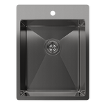 Превью картинка Металлическая мойка Rivelato RINOX 3850 PVD black нерж.сталь 1 чаша 380*500*200 мм #1