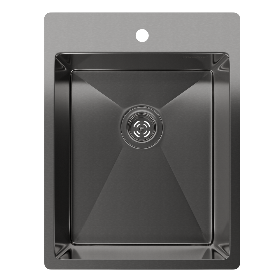 Фото Металлическая мойка Rivelato RINOX 3850 PVD black нерж.сталь 1 чаша 380*500*200 мм