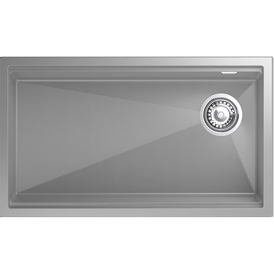 Фото Кварцевая мойка Rivelato LINO 754-R 1-чаш 750*440 Серый 803