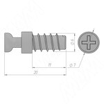 Превью картинка PULSE Шток эксцентрика в квадратном корпусе евровинт (SB-3.5X11.E) #2