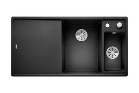 Картинка Blanсo AXIA III 6 S SILGRANIT PuraDur антрацит чаша справа, доска стекло c кл.-авт. InFino