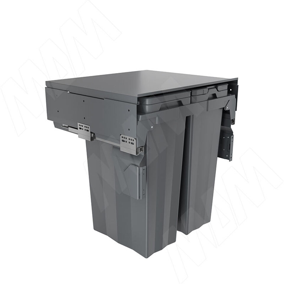 Фото PULSE PROBOX F60 Система сортировки и хранения, 3 емкости (2x16+1x37), креп. фасада, полн.выдв., плавн.закр., крышка-полка, графит (MBN603-69DGMID)