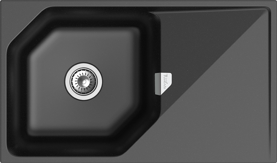 Фото Кварцевая мойка Rivelato LOCUS 85 1-чаш 850*500 nero