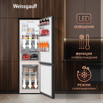 Превью картинка Холодильник с нижней морозилкой Weissgauff WRK 2000 Total NoFrost Inverter Black Glass #7