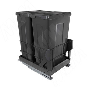 Картинка PULSE MOVEBOX F45 Система сортировки и хранения, платформа, 2 емкости (2x35), креп. фасада, полн.выдв., плавн.закр., графит (WRB452-70DGHFS)