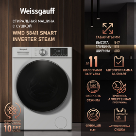 Картинка Weissgauff WMD 58411 Smart Inverter Steam