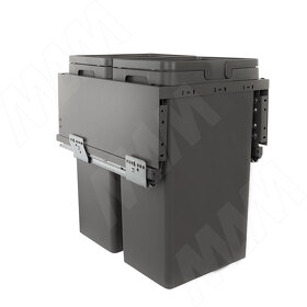 Картинка Vibo GLOBE 2.0 M40W Система сортировки и хранения, 2 емкости (28л+28л), креп. фасада, полн.выдв., плавн.закр., направл. Nova Pro, без крышек. (PG2GME402XLSCGM)