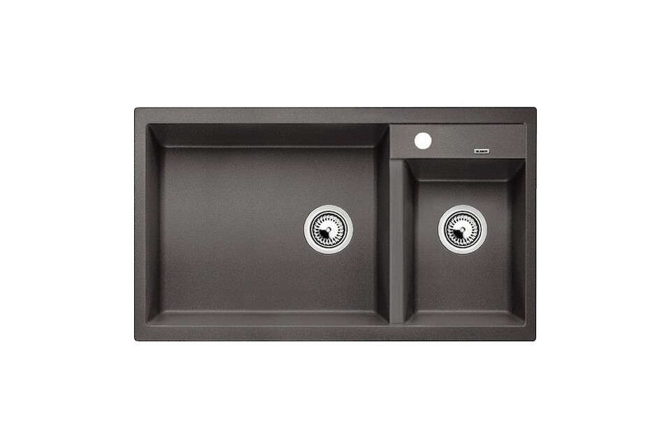 Фото Гранитная мойка Blanсo METRA 9 SILGRANIT PuraDur (чаша слева) темная скала
