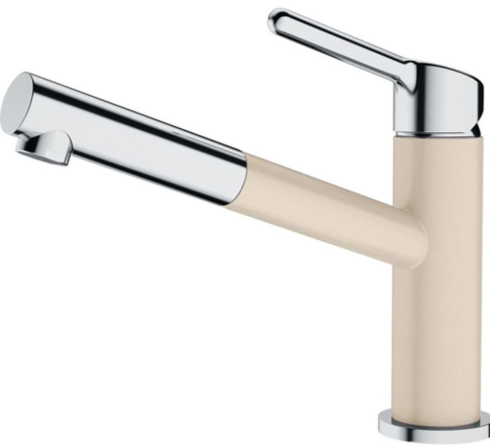 Фото Смеситель для кухни Franke Orbit с выдвижным шлангом хром/бежевый