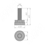 Превью картинка PULSE Ножка мебельная, M10x30, черная (PI20.M10X30.BL) #3