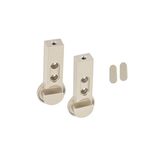 Картинка Duslar Комплект держателей с заглушками для круглой штанги RAIN, крепление к полке или к боковине, шампань