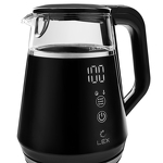 Превью картинка Чайник Lex LXK 30019-2, чайник стеклянный с двойными стенками (черный) #3