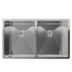 Превью картинка Металлическая мойка Rivelato RINOX 7444 U2 нерж.сталь 2 чаши 740*440*200 мм #1