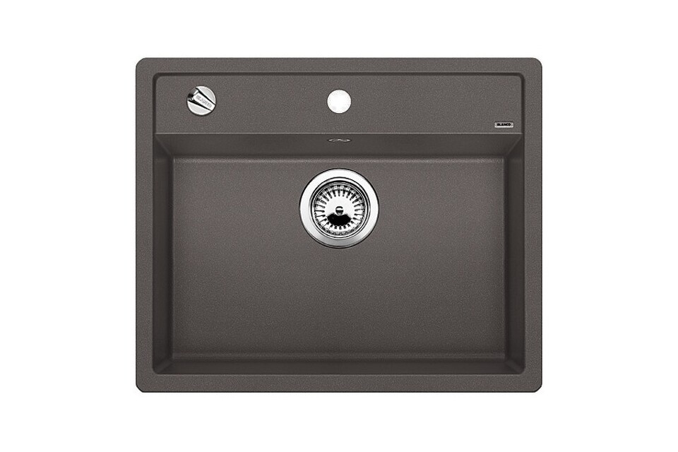 Фото Гранитная мойка Blanсo DALAGO 6 SILGRANIT PuraDur темная скала с клапаном-автоматом