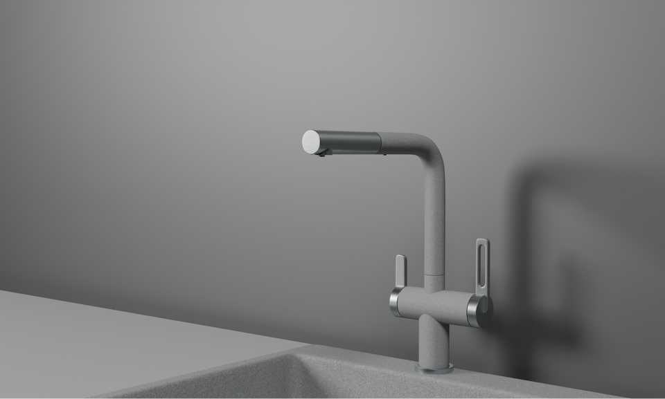 Фото Смеситель для кухни GRANULA 8170, БАЗАЛЬТ